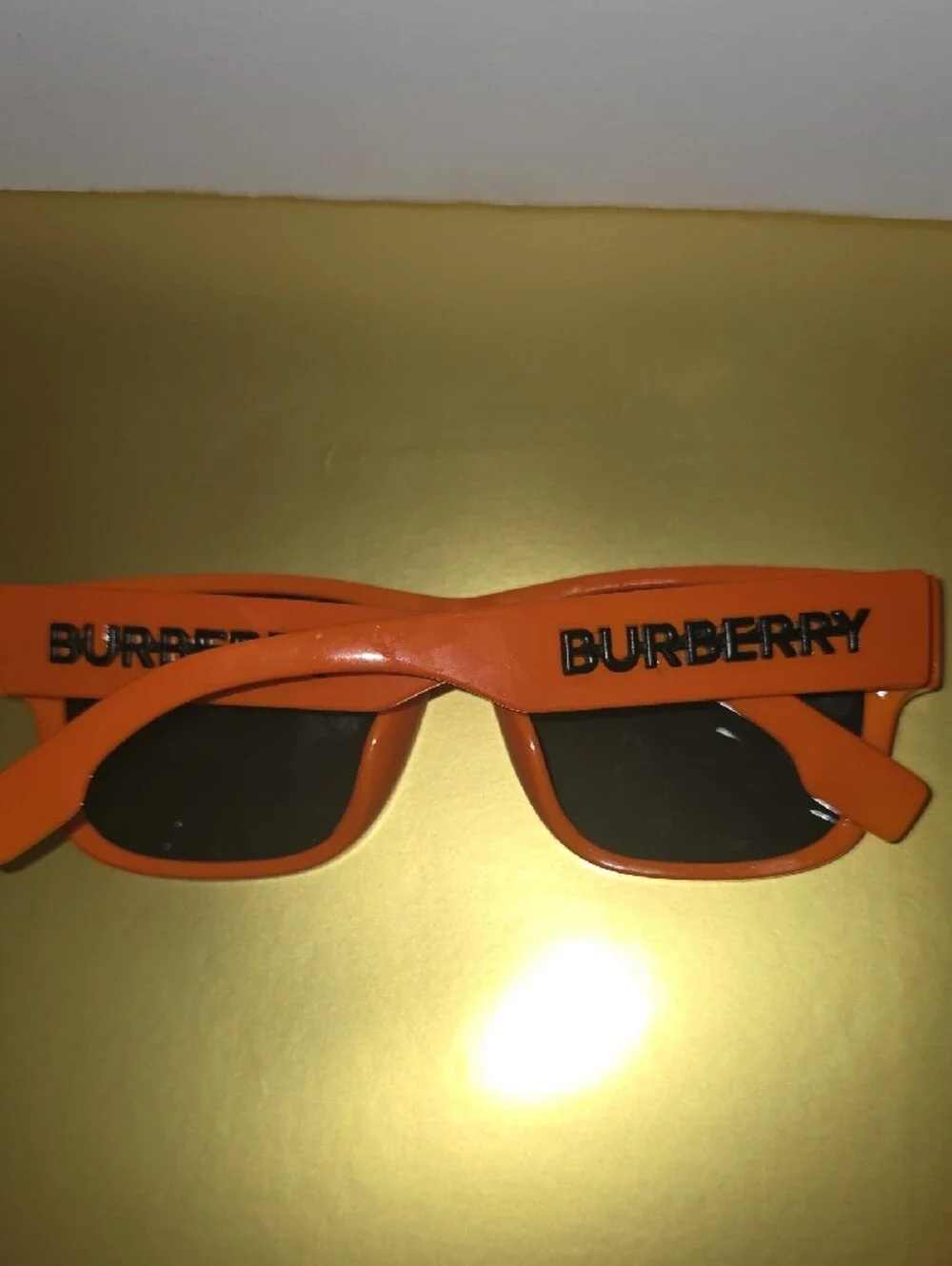 Burberry Orange Frame Sunglasses with Black Lenses